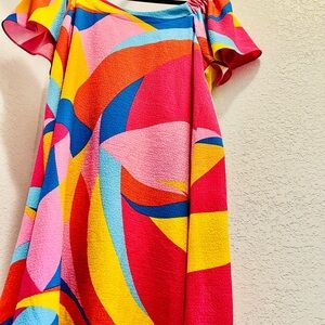 Robbie Bee Colorful Abstract Mini Dress